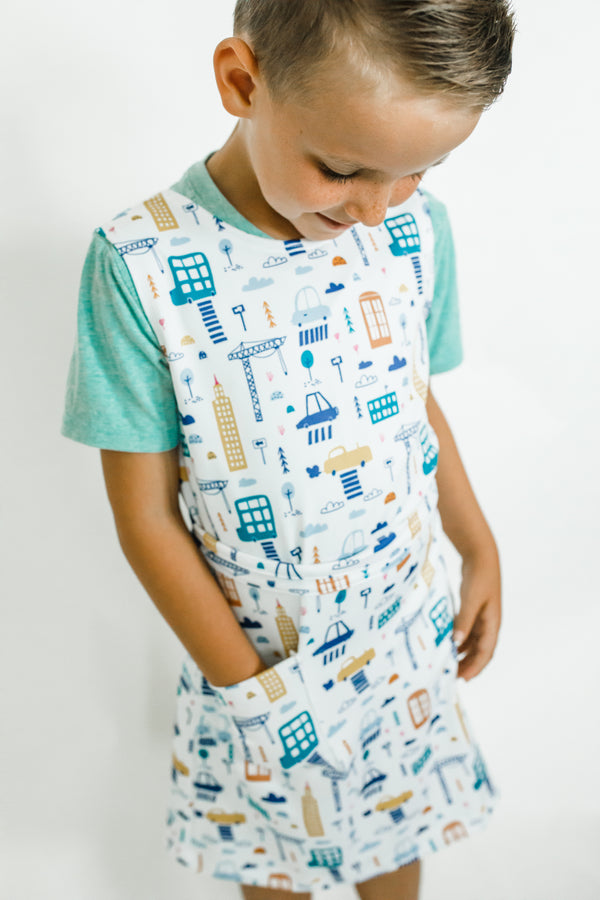 Grow-With-You Kids Apron in Cars